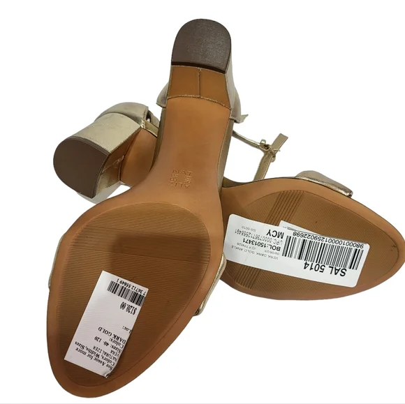 Naturalizer Vera Dress Sandals Dark Gold Leather 12 WIDE - Picture 9 of 9